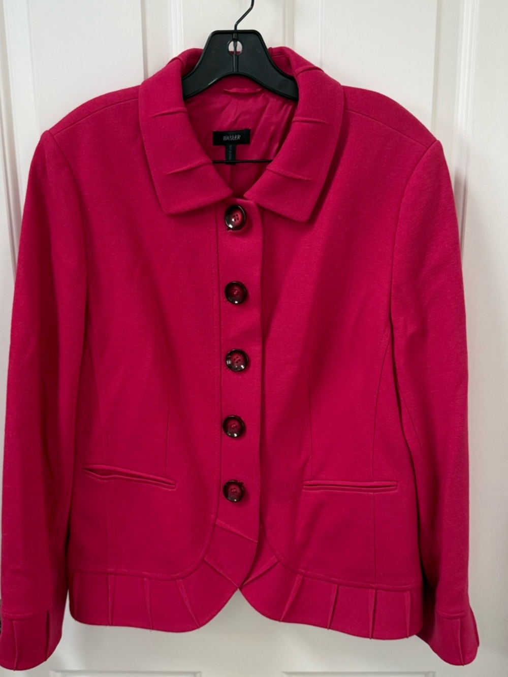 Basler Pink Wool Blend Button Front Jacket